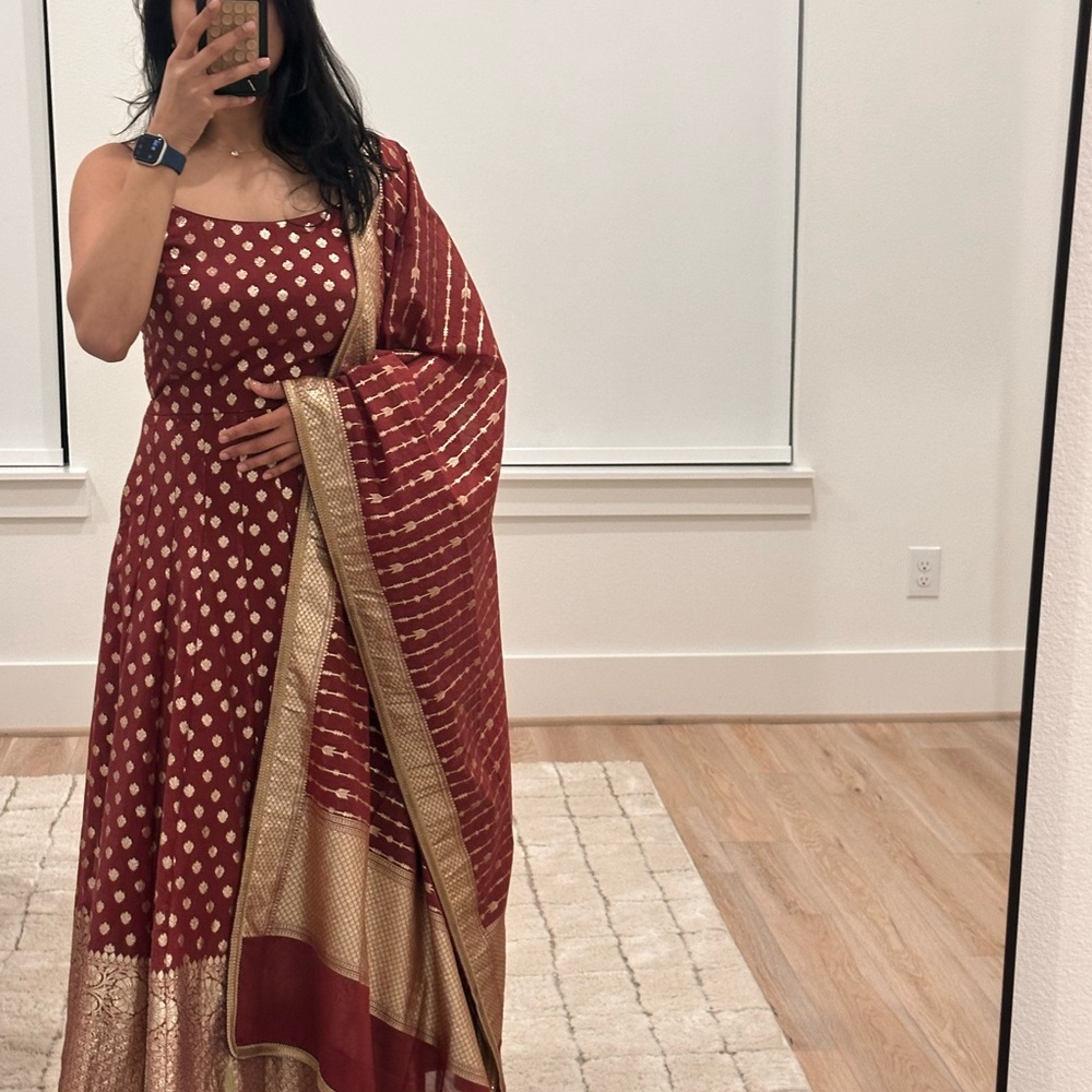 Elegant Red and Gold Anarkali